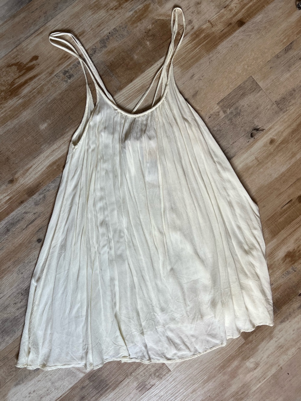 Roxy Cream Pleated Slip Dress